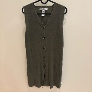 Vintage Saks Fifth Avenue Linen Blend Sleeveless Duster